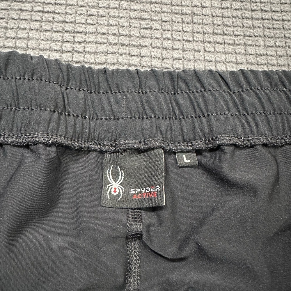 Spyder Active Black Running Training Shorts w/ Compression Liner Men's Large - Picture 4 of 6